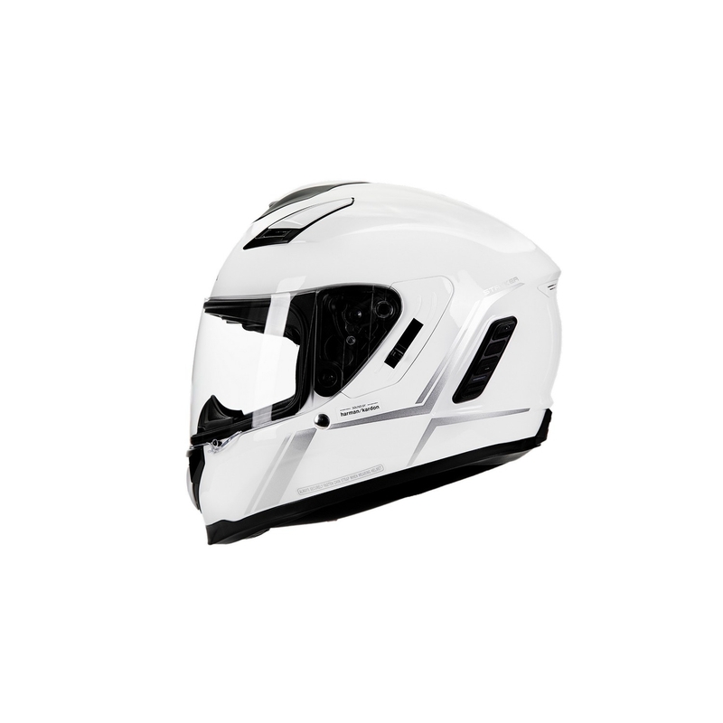 Cască integrală pentru motocicletă cu căști din plasă SENA Stryker, alb lucios