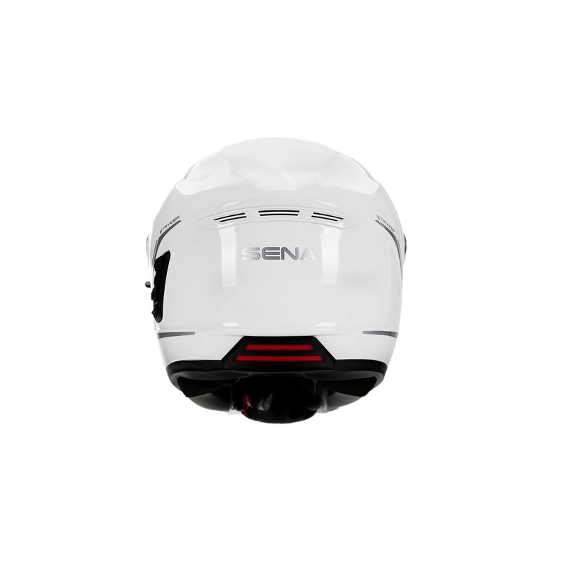 Cască integrală pentru motocicletă cu căști din plasă SENA Stryker, alb lucios