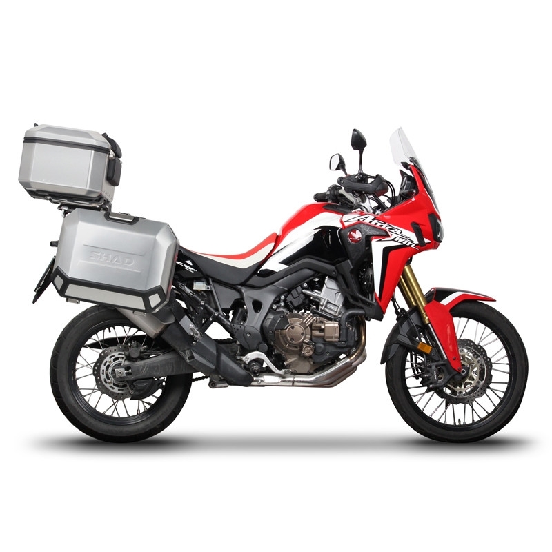 Set complet de cutii aluminiu SHAD TERRA, 48L cutie centrala si 36L / 47L cutii laterale, incluzand set de montaj si placa SHAD HONDA CRF 1000  Africa Twin