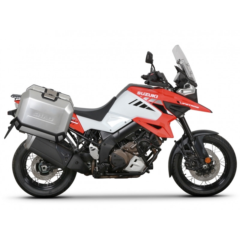 Set complet de 47L /47L cutii laterale de aluminiu SHAD TERRA, incluzand kit montaj SHAD SUZUKI DL 1000 V-Strom/ DL 1050 V-Strom