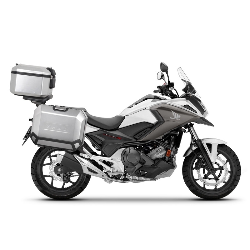 Set complet de cutii de aluminiu SHAD TERRA, 37L cutie centrala  si 47L / 47L cutii laterale, incluzand kit montaj si placa SHAD HONDA NC 750 X