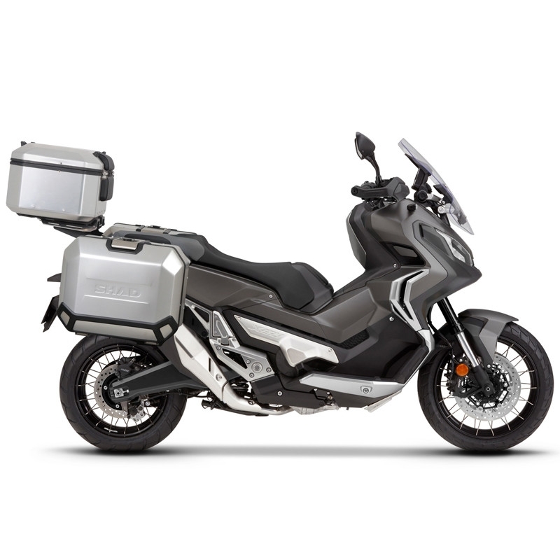 Set complet de cutii de aluminiu SHAD TERRA, 37L cutie centrala si 36L /36L cutii laterale, incluzand kit montaj si placa SHAD HONDA X-ADV 750
