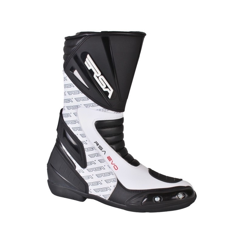 Cizme de motocicletă RSA Evo alb-negru - calitate II