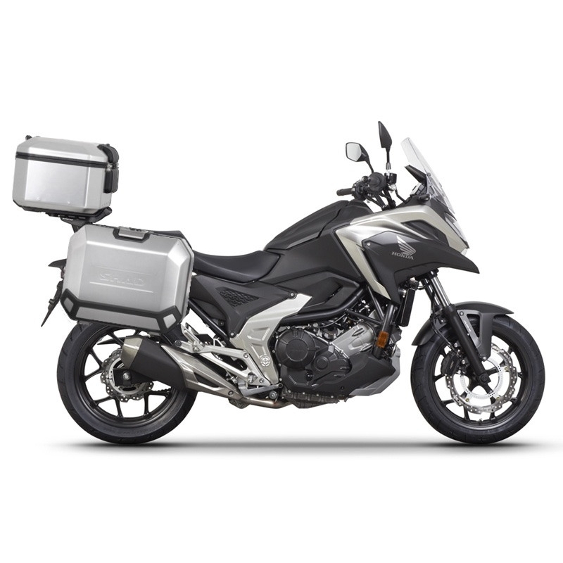 Set complet de cutii de aluminiu SHAD TERRA, 37L cutie centrala si 36L /36L cutii laterale, incluzand kit montaj si placa SHAD HONDA NC 750 X 2021-