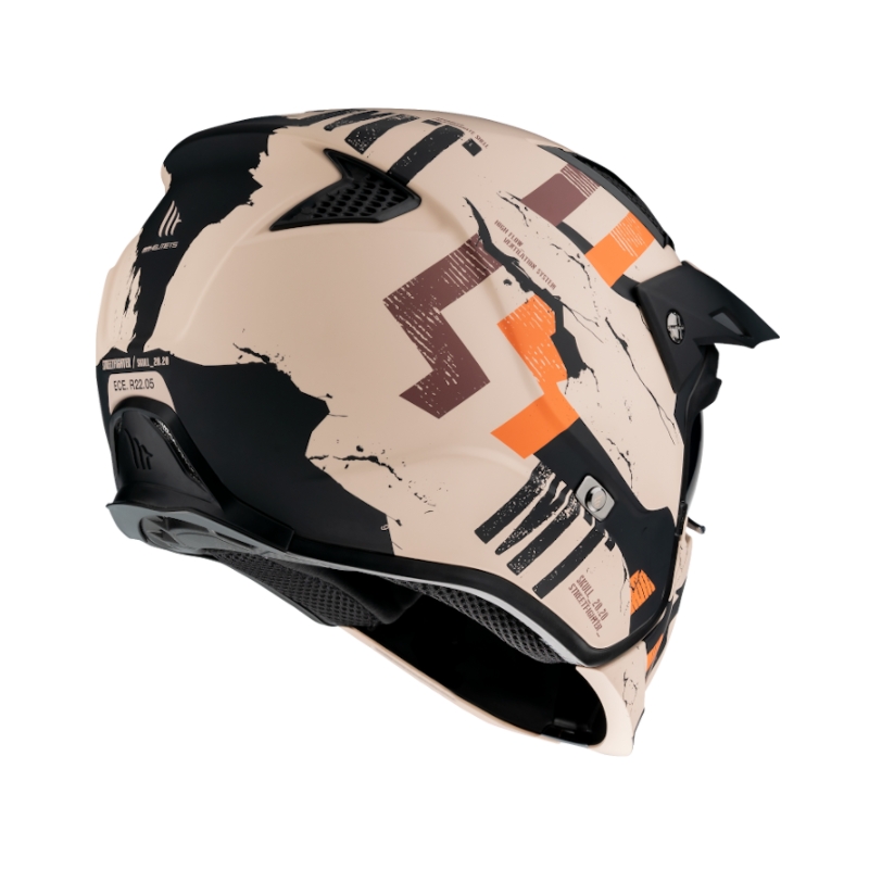 Cască de motocicletă MT Streetfighter Skull 2020 maro-portocaliu - calitate II