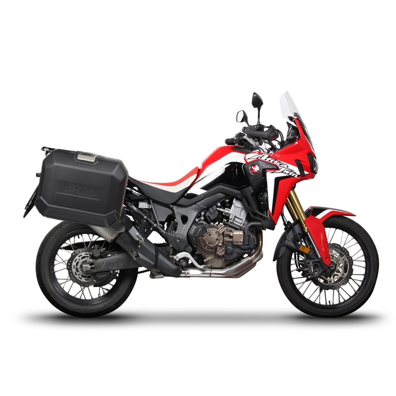 Set complet cutii aluminiu laterale, 36L / 47L SHAD TERRA NEGRU, include kit montare SHAD HONDA CRF 1000  Africa Twin
