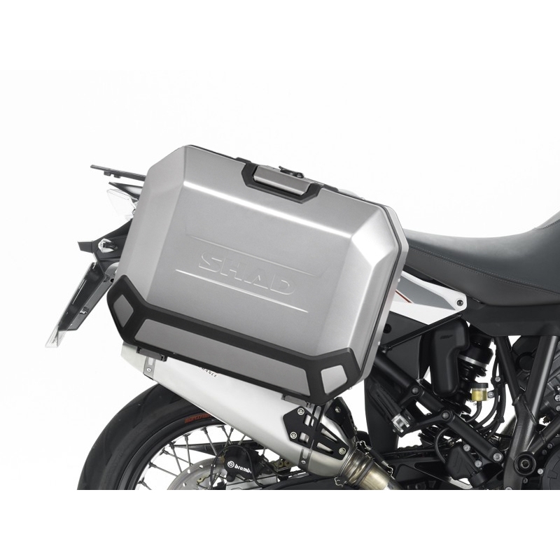 Set complet cutii aluminiu laterale, 36L / 47L SHAD TERRA NEGRU, include kit montare SHAD KTM Adventure 1090, 1190,  Super Adventure 1290 (R, S)