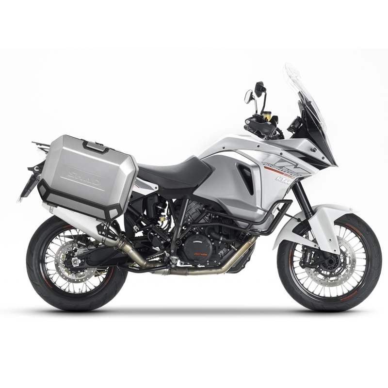 Set complet cutii aluminiu laterale, 36L / 47L SHAD TERRA NEGRU, include kit montare SHAD KTM Adventure 1090, 1190,  Super Adventure 1290 (R, S)