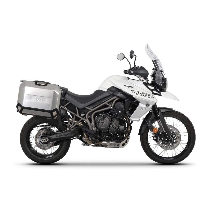 Set complet cutii aluminiu laterale, 36L / 47L SHAD TERRA NEGRU, include kit montare SHAD TRIUMPH Tiger 800
