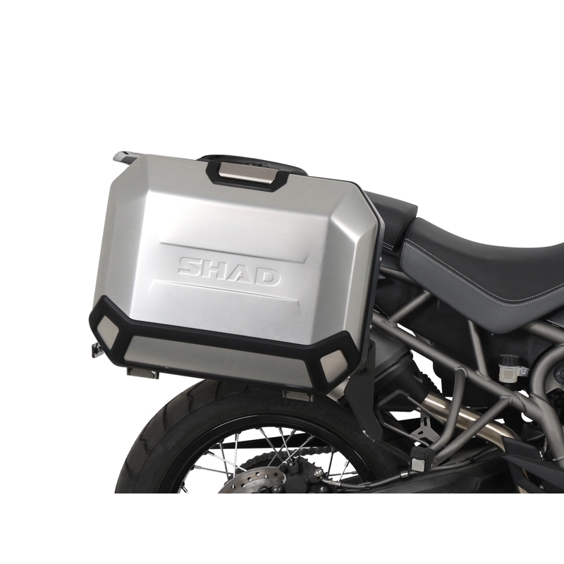 Set complet cutii aluminiu laterale, 36L / 47L SHAD TERRA NEGRU, include kit montare SHAD TRIUMPH Tiger 800