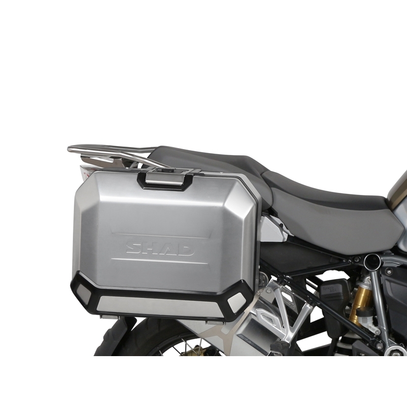Set complet cutii aluminiu laterale, 36L / 47L SHAD TERRA NEGRU, include kit montare SHAD BMW R 1200 GS/ R 1200 GS Adventure/ R 1250 GS/ R 1250 GS Adventure