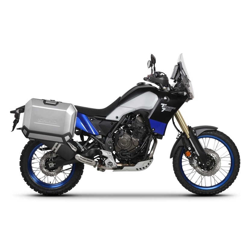 Set complet cutii aluminiu laterale, 36L / 47L SHAD TERRA NEGRU, include kit montare SHAD YAMAHA Tenere 700 XTZ690