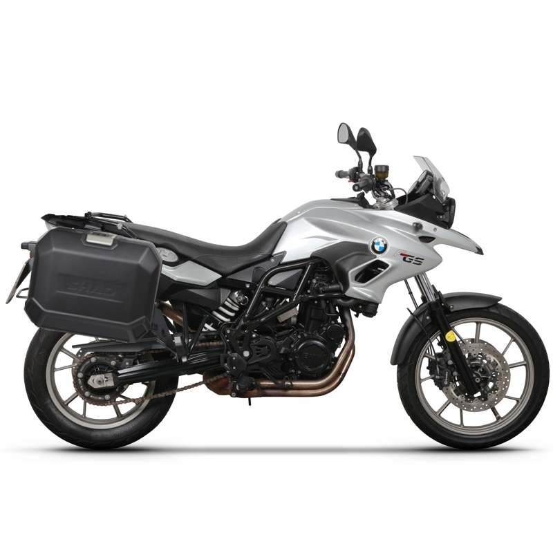 Set complet cutii aluminiu laterale, 36L / 47L SHAD TERRA NEGRU, include kit montare SHAD BMW F 650 GS/ F 700 GS/ F 800 GS