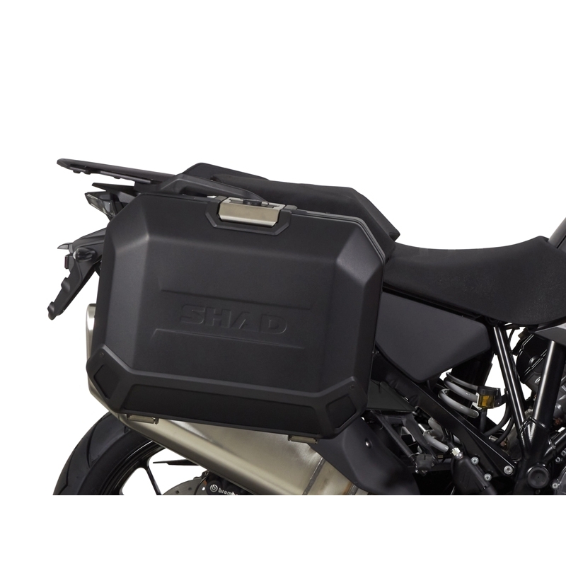 Set complet cutii aluminiu laterale, 36L / 47L SHAD TERRA NEGRU, include kit montare SHAD KTM Super Adventure 1290 (R, S)