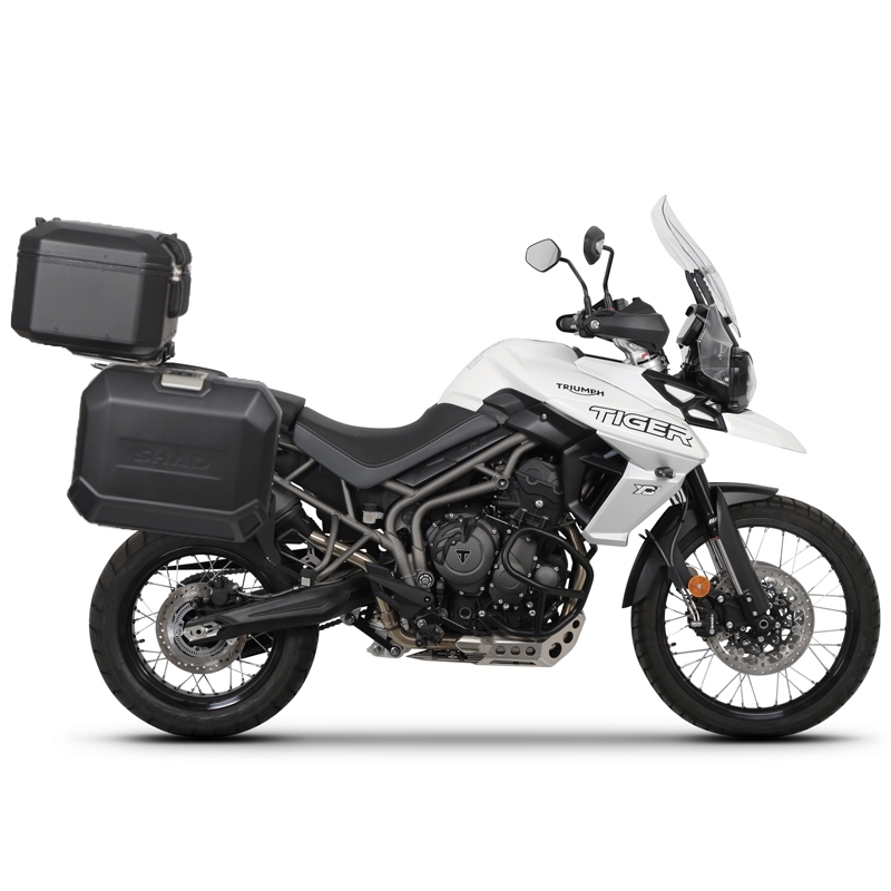 Set complet cutii aluminiu Shad Terra, 48L topcase   36L / 47L side cases,include placa si kit montare SHAD TRIUMPH Tiger 800