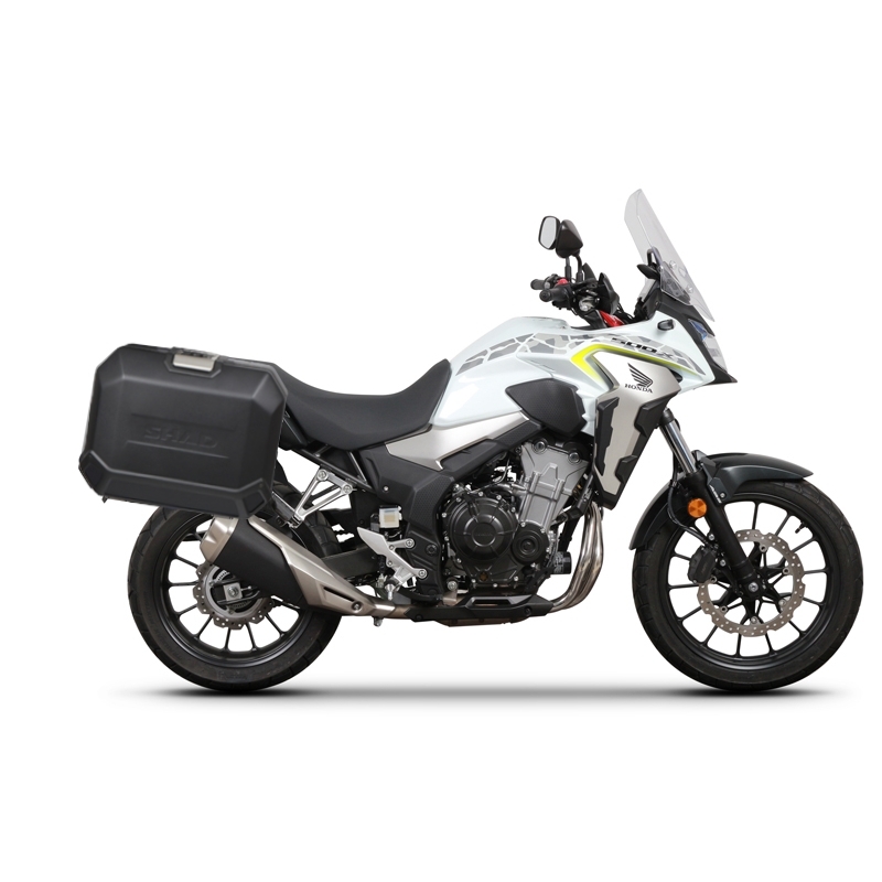 Set complet de cutii de aluminiu 47L / 47L SHAD TERRA NEGRU, incluzand kit montaj SHAD HONDA CB 500 X