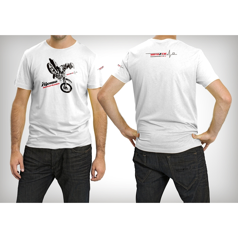 Tricou MOTOZEM trăim motocicletă  cruce MOTOZEM lichidare
