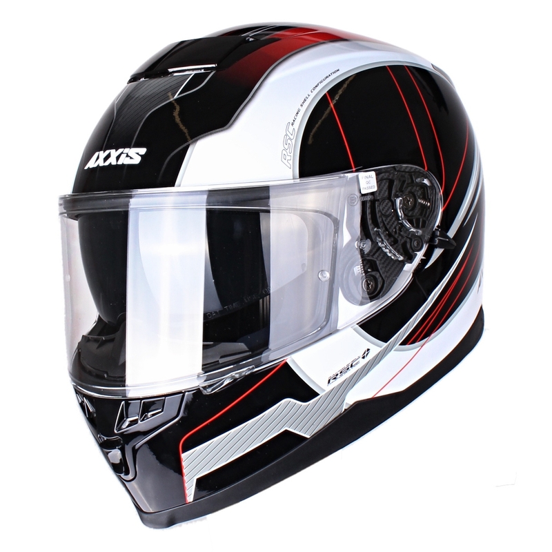 Cască de motocicletă Axxis Debut negru-roșu lichidare
