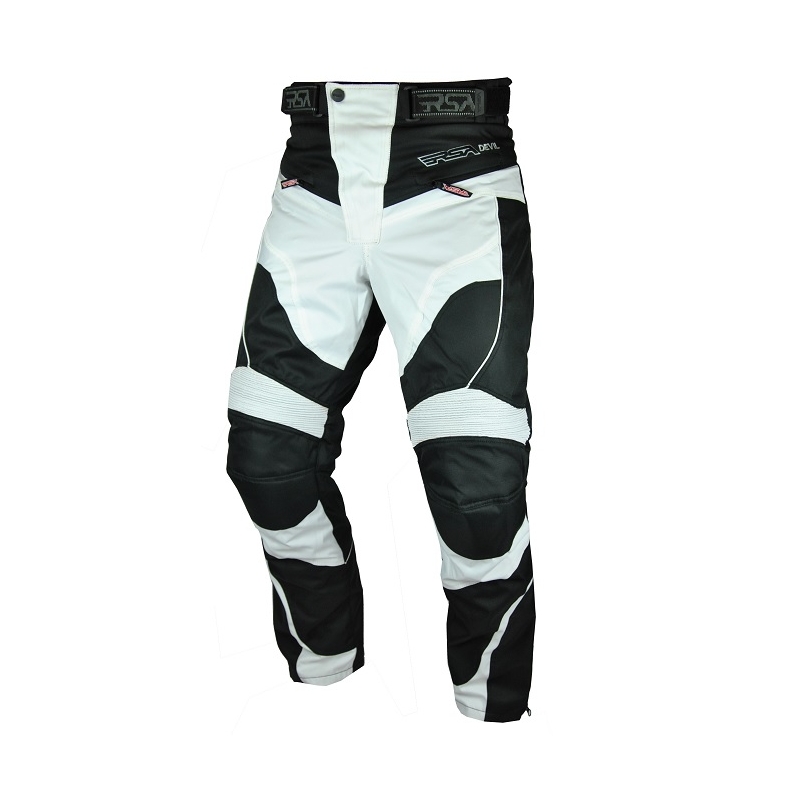 Pantaloni moto pentru bărbați RSA Devil alb - II. calitate