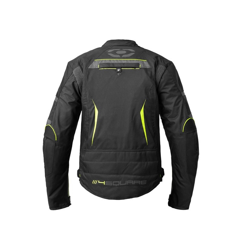 Geacă de motocicletă 4SQUARE Roadster Dual negru-galben-fluo