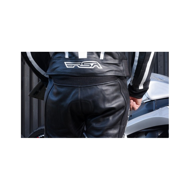 Pantaloni de motocicletă pentru bărbați RSA Virus negru și alb výprodej lichidare