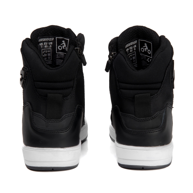 Cizme de motocicletă Ozone Spin alb-negru și alb