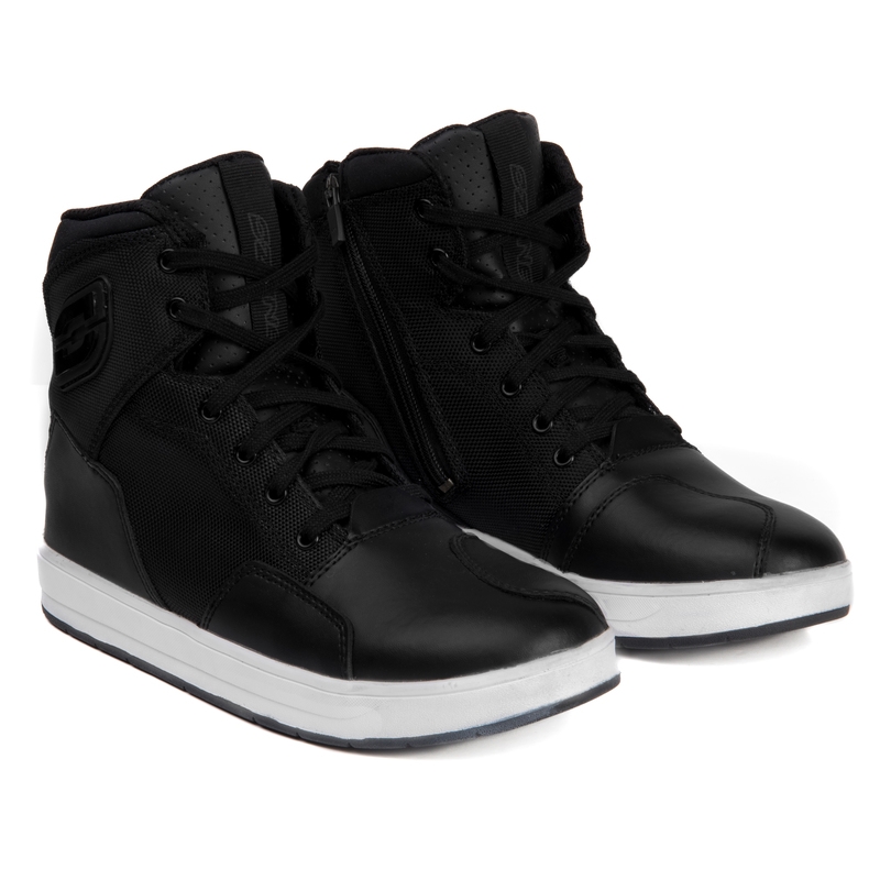 Cizme de motocicletă Ozone Spin alb-negru și alb