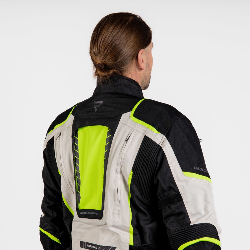 Rebelhorn Hiker III negru-cenușiu-gri-galben-fluo jachetă de motociclist