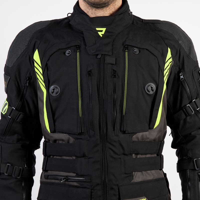 Rebelhorn Patrol jachetă de motocicletă negru-gri-gri-fluo-galbenă