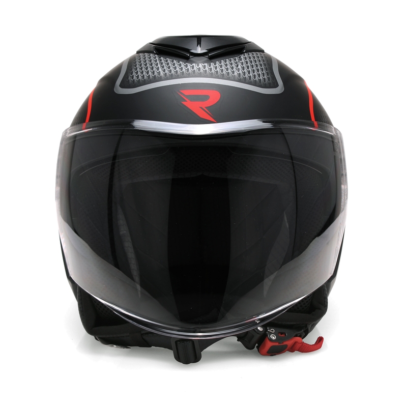 Cască moto open-face Street Racer Pilot negru-roșu mat lichidare