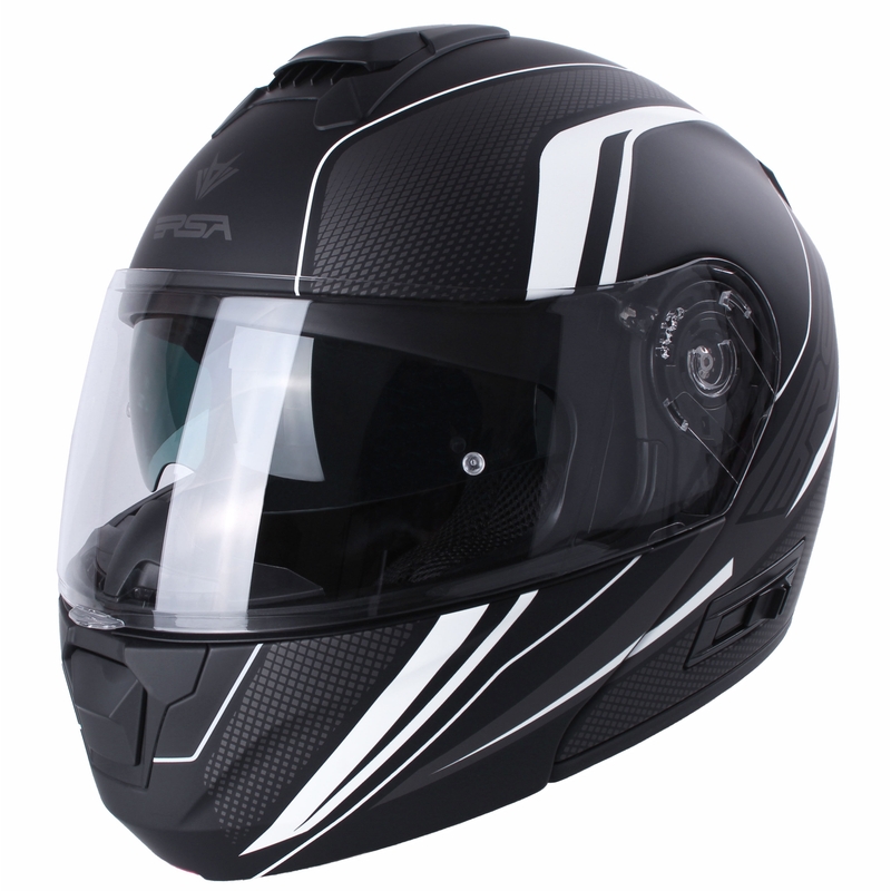Cască de motocicletă RSA Rival negru-gri-alb lichidare