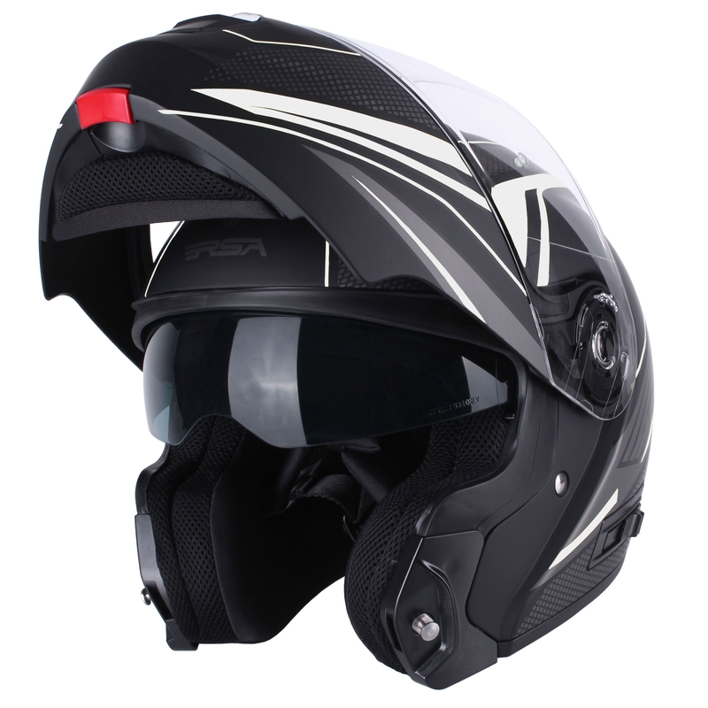 Cască de motocicletă RSA Rival negru-gri-alb lichidare