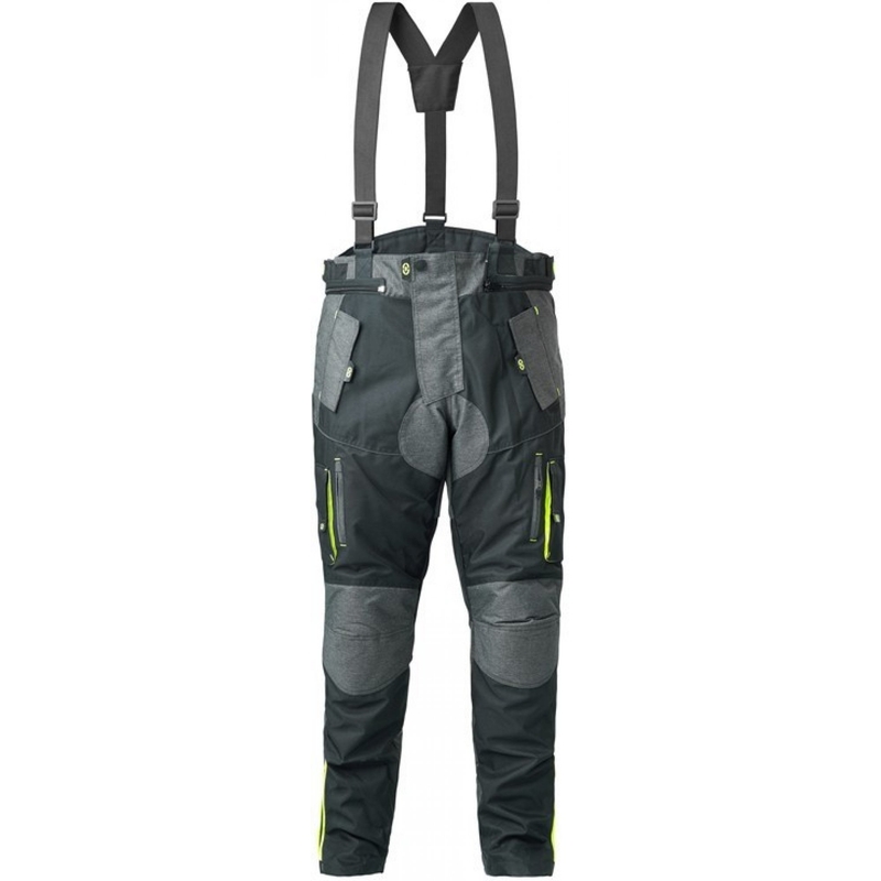 4SQUARE Discovery Adventure pantaloni de motocicletă negru-galben-fluo výprodej lichidare