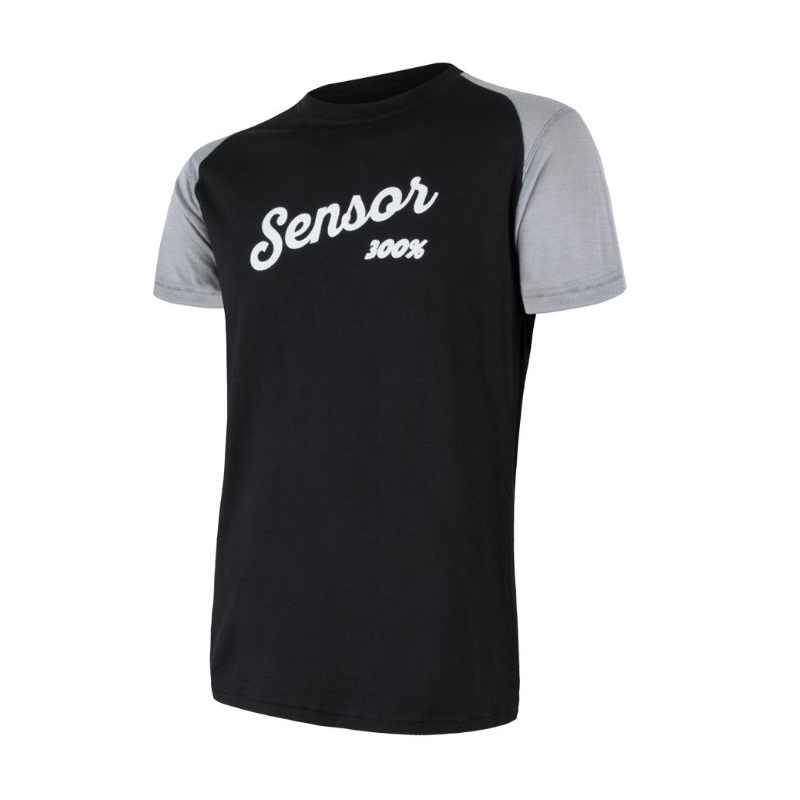 Cămașă pentru bărbați Sensor Merino Active PT Logo negru-gri výprodej lichidare
