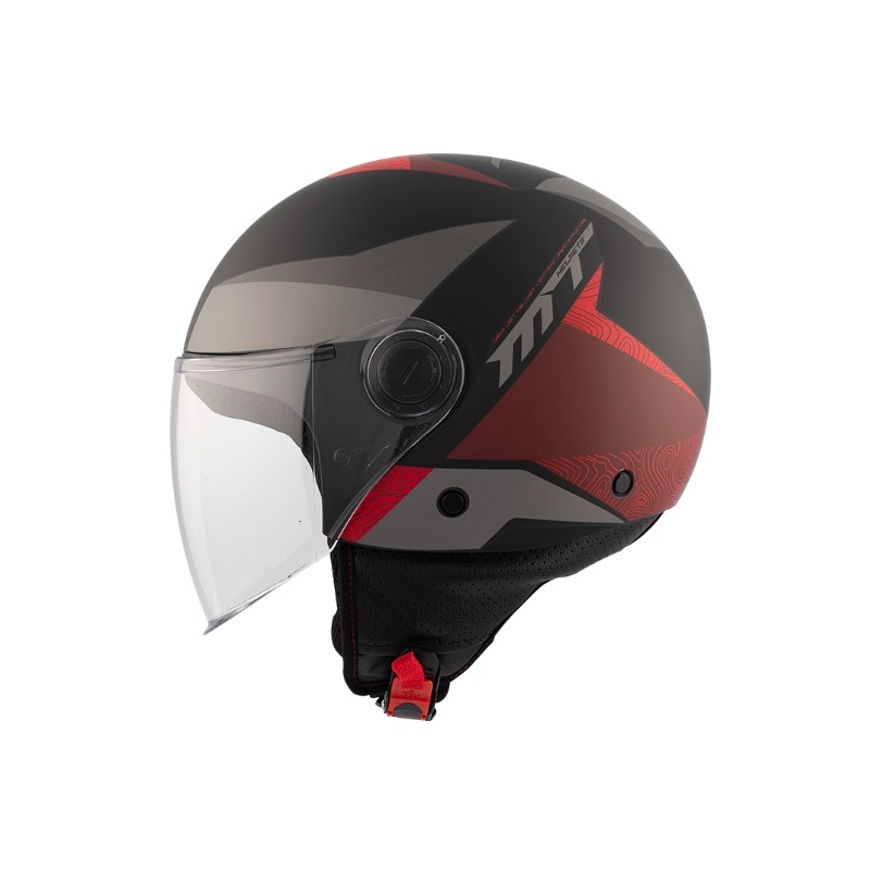 Cască de motocicletă deschisă MT 0F501 Street Poke B5 Rojo negru-gri-roșu lichidare