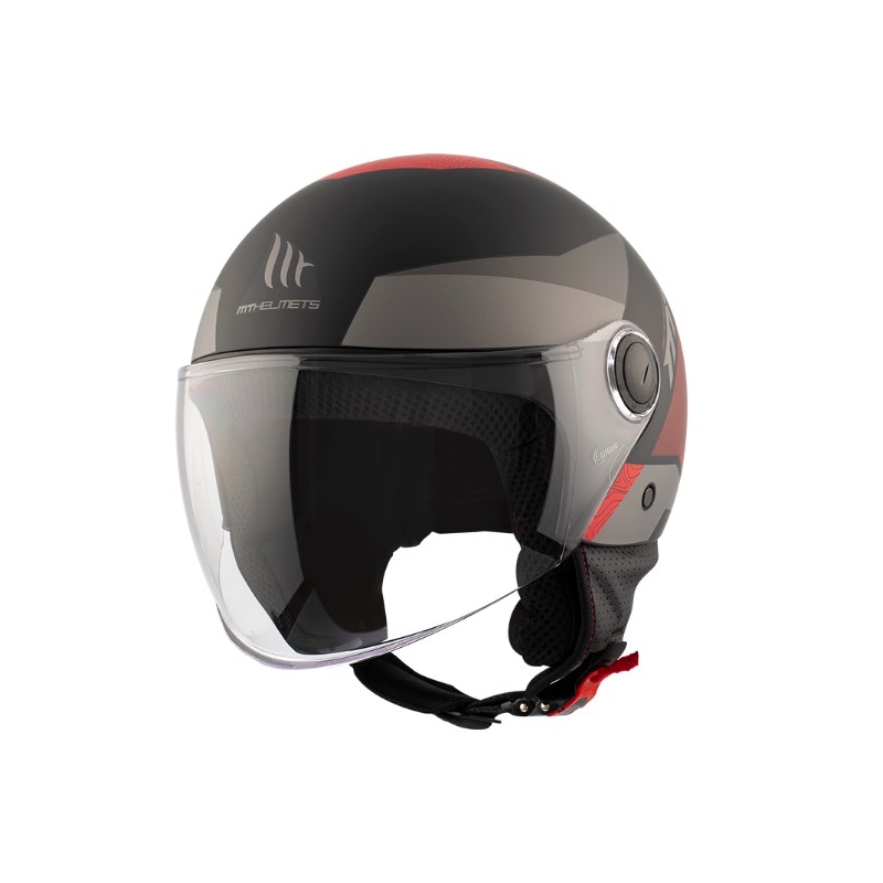 Cască de motocicletă deschisă MT 0F501 Street Poke B5 Rojo negru-gri-roșu lichidare