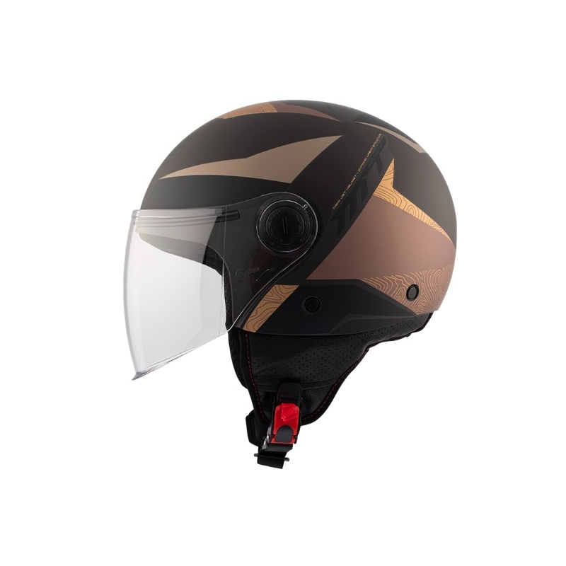 Cască de motocicletă deschisă MT 0F501 Street Poke C9 Marron maro-bej