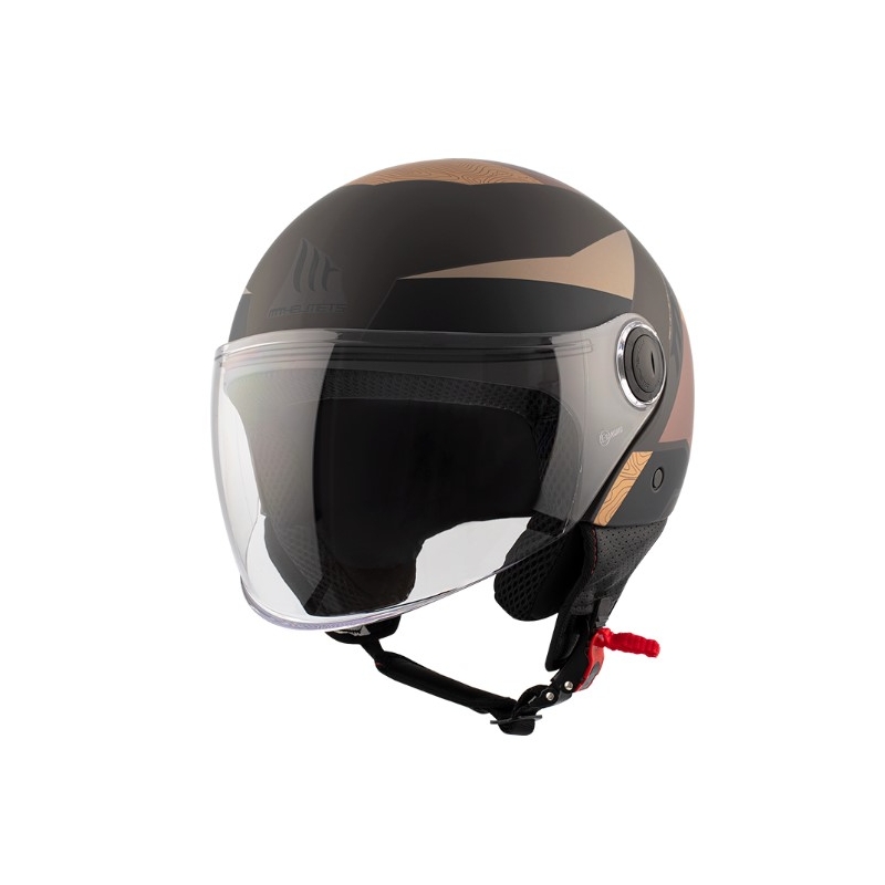 Cască de motocicletă deschisă MT 0F501 Street Poke C9 Marron maro-bej