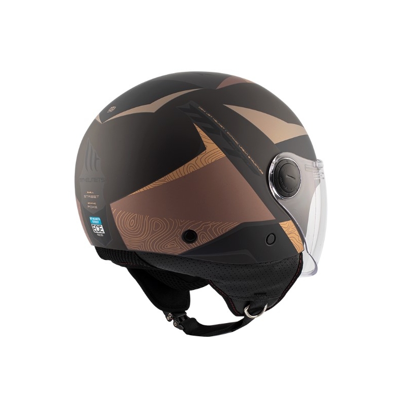 Cască de motocicletă deschisă MT 0F501 Street Poke C9 Marron maro-bej