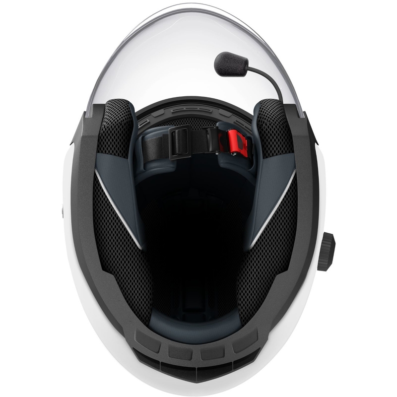 Cască de motocicletă deschisă cu cască de protecție SENA Outstar alb lucios