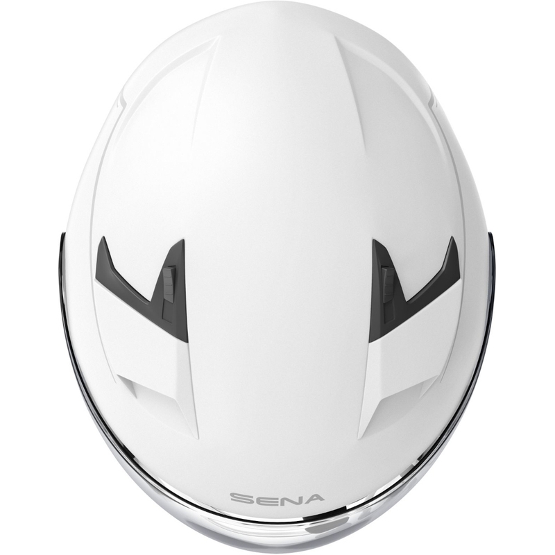 Cască de motocicletă deschisă cu cască de protecție SENA Outstar alb lucios
