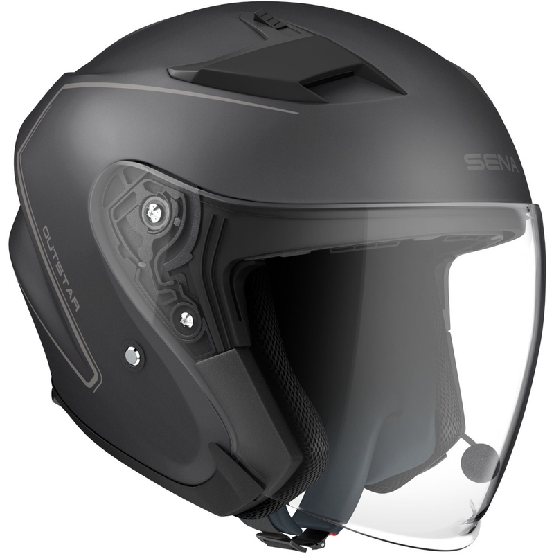 Cască de motocicletă deschisă cu cască SENA Outstar negru mat lichidare