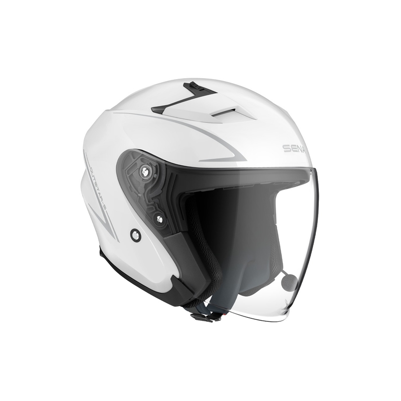 Cască de motocicletă deschisă SENA Outstar S alb lucios