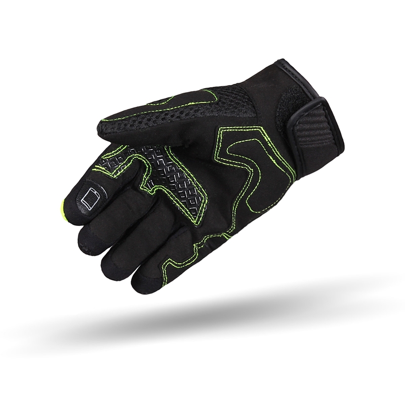 Mănuși de motocicletă pentru femei Street Racer Stunt negru-galben fluo