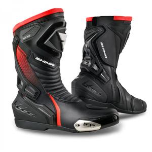 Cizme de motocicletă Shima RSX-6 negru-roșu-fluo