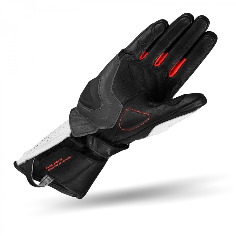 Mănuși pentru motociclete Shima Miura negru-alb-albastru-roșu-fluo