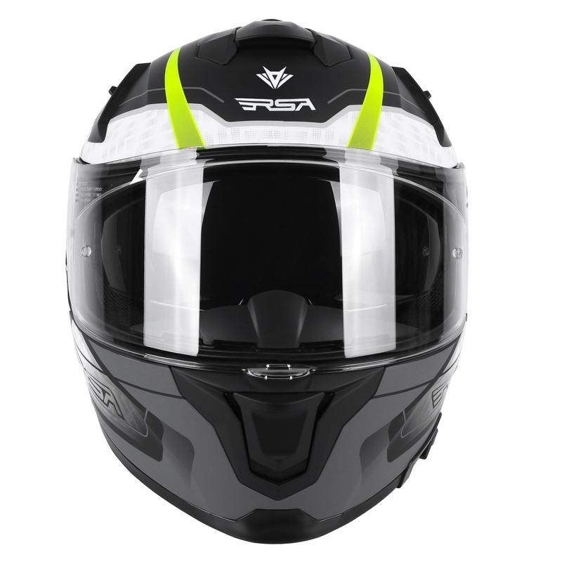 RSA Rapid Rapid negru-gri-alb-alb-albastru-galben-fluo cască de motocicletă integrală lichidare