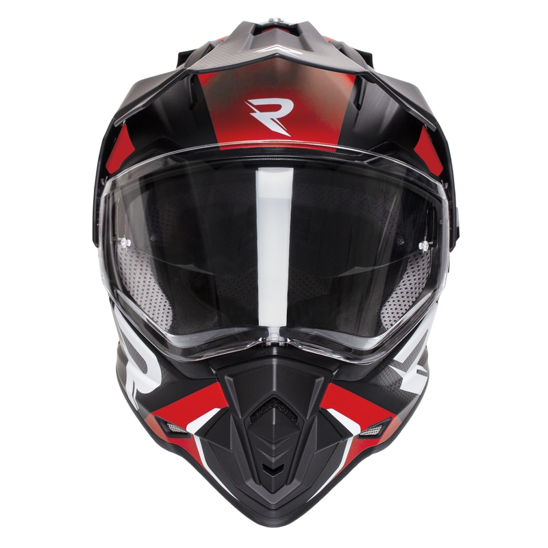 Casca moto enduro Street Racer Tracker negru-alb-roșu lichidare