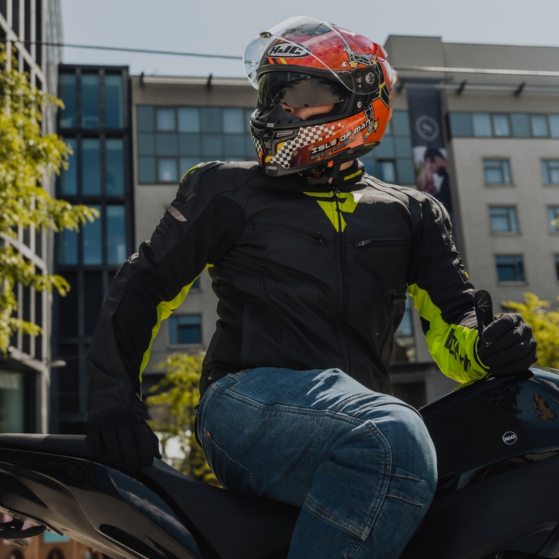 Jachetă de motocicletă Rebelhorn Vandal negru-galben-fluo lichidare