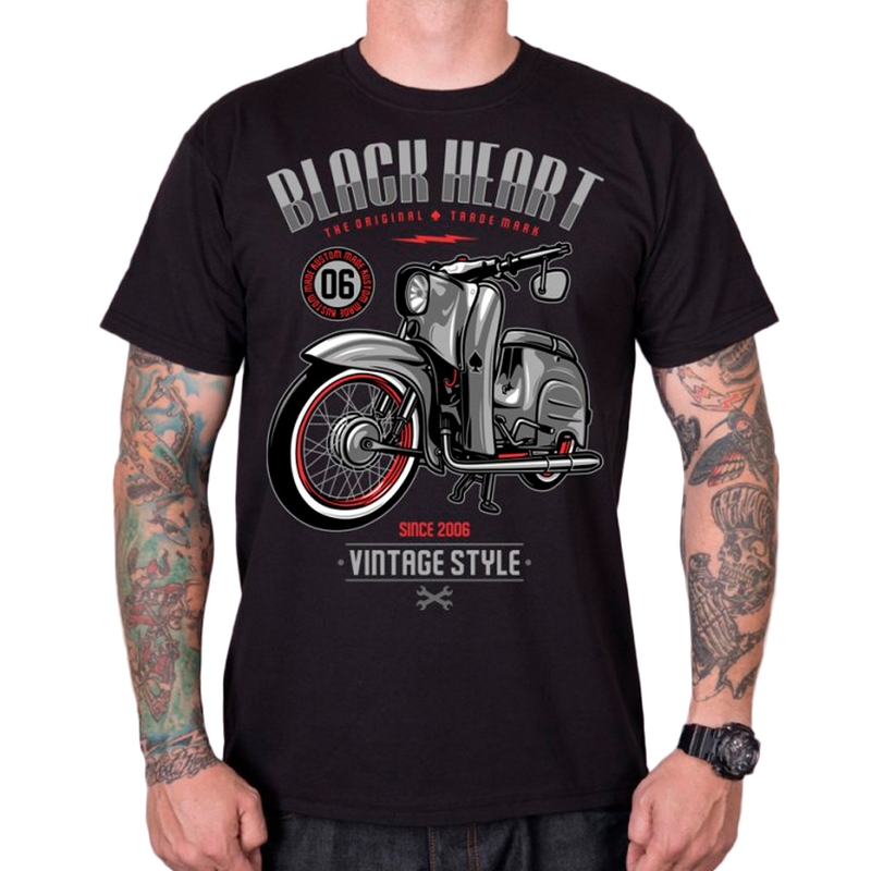 Bărbați tricou negru inima stil Vintage